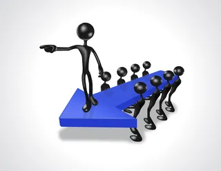 黑色，数字，蓝色，箭头插图，领导者，领导，经理，团队