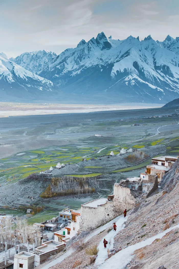 风景画，自然，户外，印度，人，人，山，建筑