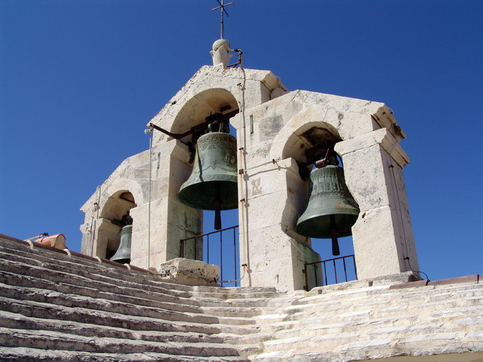 钟声，钟楼，城堡教堂，hvar，建筑，建筑结构，低视角，建筑