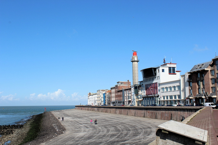 Boulevard、Vlissingen、法拉盛、海滩、westerschelde、dutch、skyline、sea