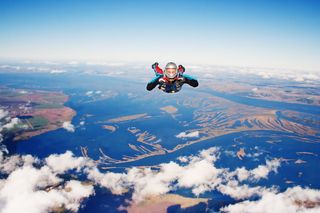 跳水，天空，运动，跳伞，跳伞，跳，跳伞