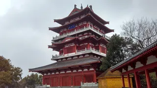 中国，建筑，中国，建筑，中国古建筑，屋檐，古建筑，红条，寺庙