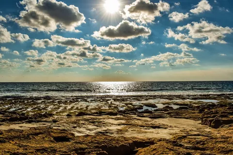 海岸,岩石,景观,自然,天空,云,阳光,光 海岸,岩石,景观,自然,天空,云,阳光,光