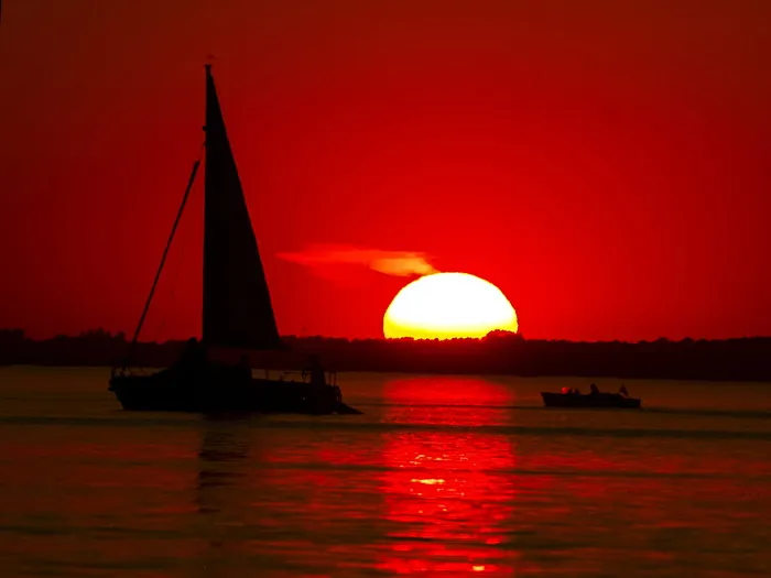 海，风景，靴子，斯坦胡德海，日落，水，自然，黄昏