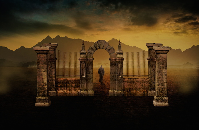 幻想、土地、城堡、僧侣、道路、搜索、云、山