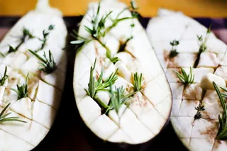 美国，缅因州，大蒜，茄子，迷迭香，食品造型，蔬菜，植物