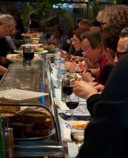 吃，自助餐，午餐，个人，人类，葡萄酒，法庭，饥饿