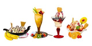 四喜，吃，食物，冰，冰淇淋圣代，背景，水果，水果