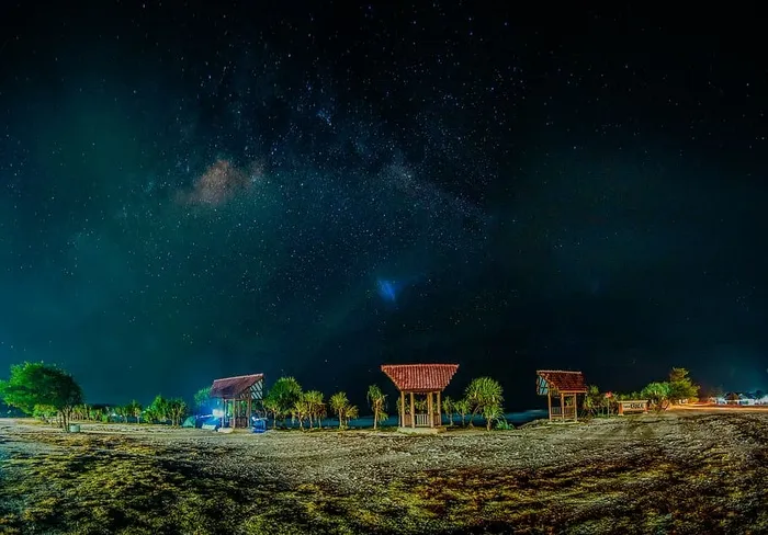 三、檐篷、树木、天空现象、自然、海滩、旅游、夜晚