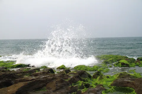 喷雾, 泡沫, 海, 绿色石槽, 岩岸, 侵蚀, 影响, 冲刷