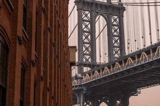 小飞象，美国，布鲁克林，纽约，大桥，红色，曼哈顿大桥，蓝色