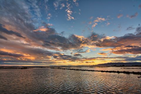 西班牙、amposta、la tancada、广角、sea、cielo、atardecer、psdbox