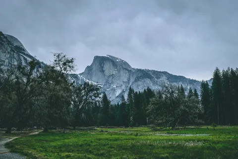 在美国,约塞米蒂山谷,树木,田野,绿色,灰色,灰色,蓝色 在美国,约塞米蒂山谷,树木,田野,绿色,灰色,灰色,蓝色