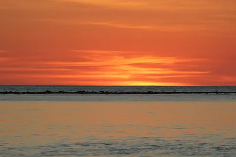 太阳, 日落, 反射, 海, 天空, 水面上的地平线, 水, 地平线