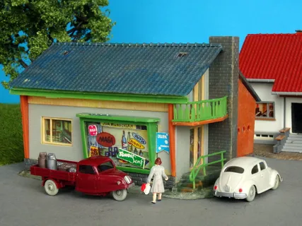 夫妻店、杂货店、零售业、考夫曼、杂货店、50年代、60年代、模特