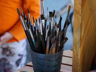 各种颜色的化妆刷很多, 画笔, 面部彩绘, 化妆, 颜色, 脸, 乐趣, 闪光