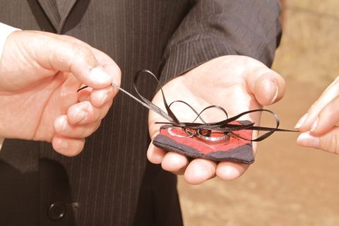 婚礼、婚姻、戒指、符号、仪式、承诺、手、乐队