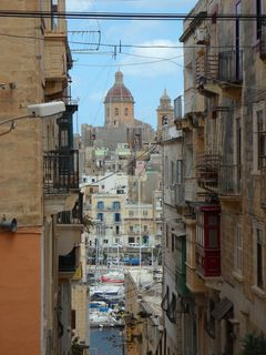 街道峡谷，峡谷房屋，景观，教堂，港口，马耳他，建筑外观，建筑