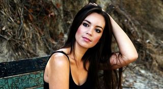 女人，穿着，黑色，无袖，上衣，女孩，女人，美女