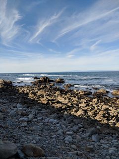 海，水，海滩，天空，岩石，陆地，固体，风景-自然