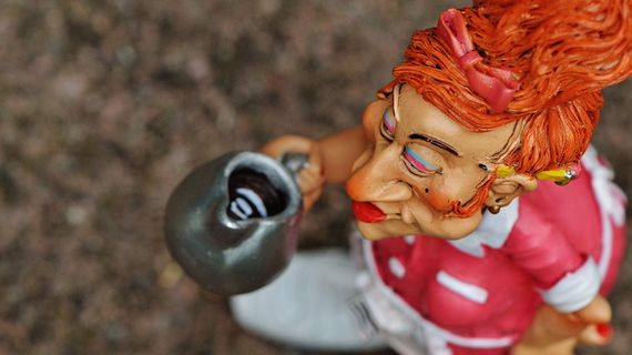 咖啡, 操作, 女服务员, 搞笑, 图, 控制, 装饰, 喝