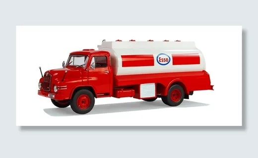 红，白，埃索水罐玩具，卡车，一个，老人，运输，爱好