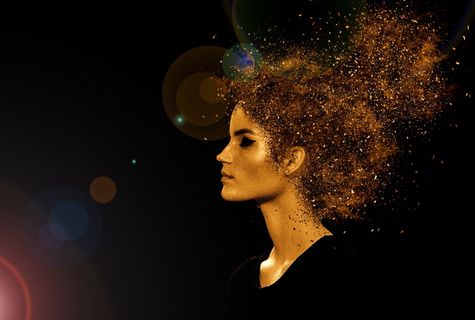 女人，穿着，黑色，v领上衣，肖像，脸，人类，年轻女人