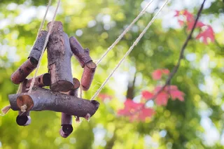 秋千，木制，人形，日本，北海道，自然，聚焦前景