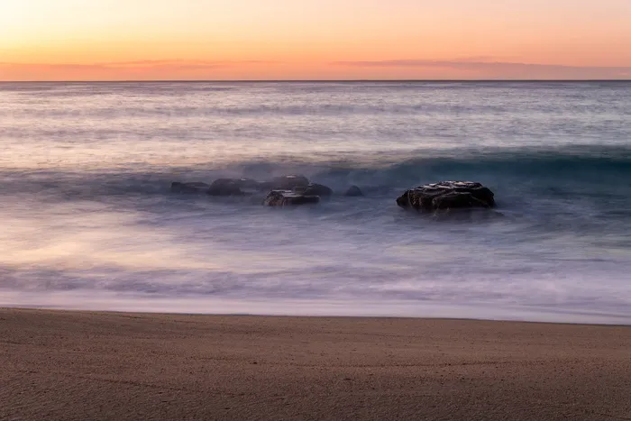 日落，海滩，海，海洋，水，日出，天空，黄昏