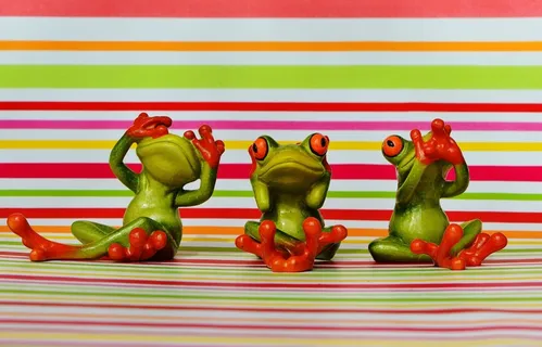 青蛙，不看，不听，不说话，有趣，可爱，数字，有趣