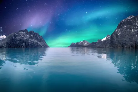 海,天,北极光,海,山,风景,夜,自然之美 海,天,北极光,海,山,风景,夜,自然之美