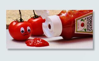 番茄酱瓶，番茄，番茄酱，悲伤，食物，蔬菜，美味，吃