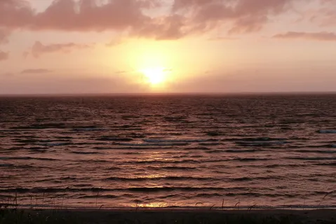 日落，背光，夜空，云朵，自然，风景，大海，休息