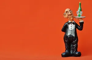 服务员，搬运，杯子，葡萄酒，托盘，管家，饮料，香槟