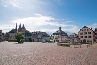 绿树, 上, 广场, 格尔恩豪森, 黑森, 上广场, 德国, 老建筑