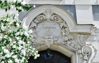 白色、木兰花、旁边、混凝土、建筑、球门、拱门、名胜