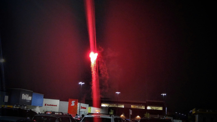 加拿大, 密西沙加, 马尔顿, 红色, 令人惊叹, 烟花, 形状, 心