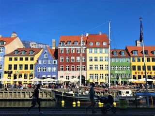 丹麦，科本哈文，尼哈文2号，可爱的哈伯，颜色，哥本哈根，晴朗的日子，五颜六色的房子