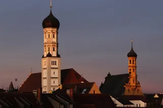 教堂，教堂尖塔，夕阳，建筑，建筑，城市，天空，德国