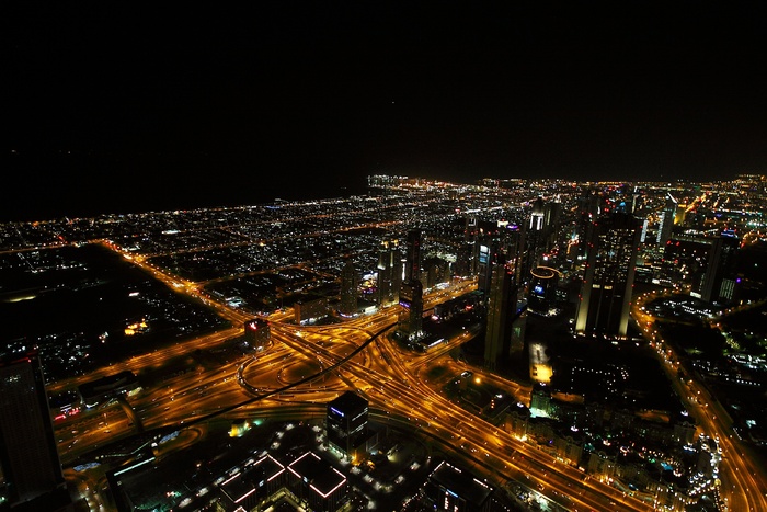 夜、路口、景观、城市、建筑外部、城市景观、照明、建筑