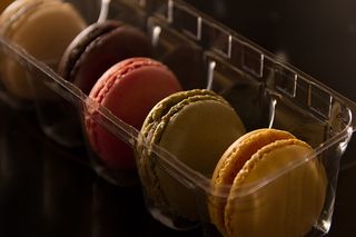 麦卡龙饼干静物特写宏观糕点甜味双饼干