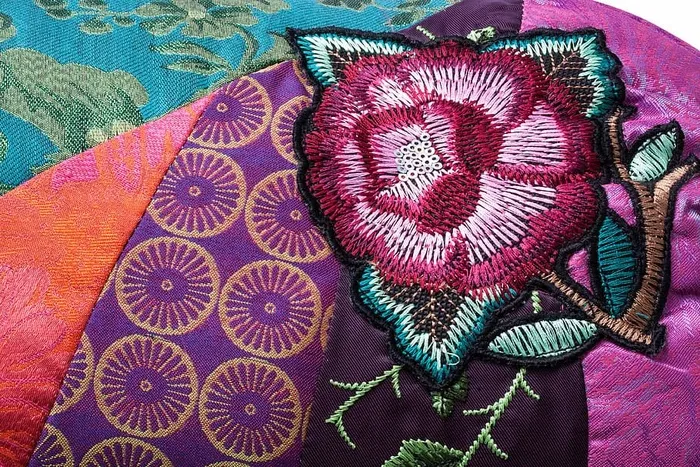 粉色、黑色、绿色、花卉、席子、床、纸巾、提花织物