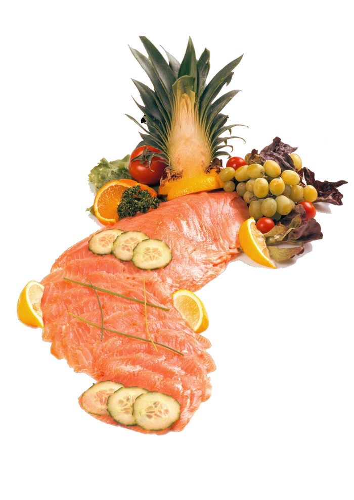 鲑鱼、烟熏、冰、新鲜、鱼、肉、物品、生的