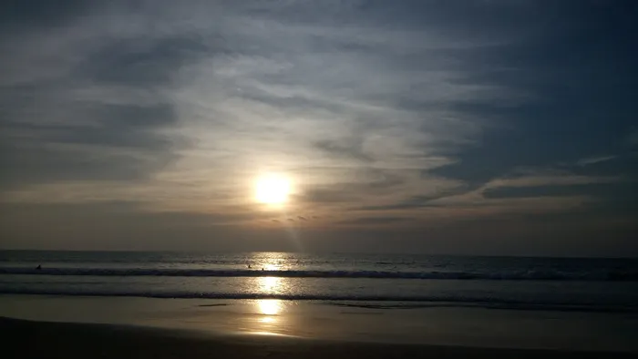 日落，太阳，大海，海滩，阳光，大海，海滩，傍晚，自然