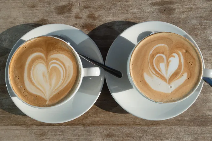二, 杯子, 咖啡, 卡布奇诺, Milchschaum, 咖啡厅, 咖啡杯