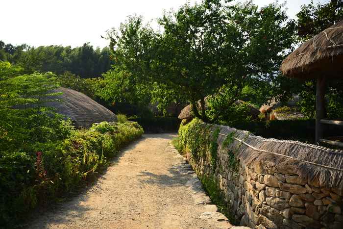 家，Naganeupseong，Suncheon，beolgyo，柿子，秋天，在秋天，茅草屋顶的软管