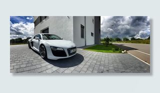 白色，奥迪r 8，r8，车道，奥迪，跑车，雷鸣，雷雨