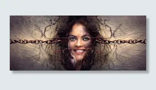 墙纸、人物、脸、幻想、链条、超现实、友好、微笑