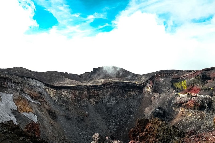风景，自然，天空，云，颜色，火山口，日光，地质