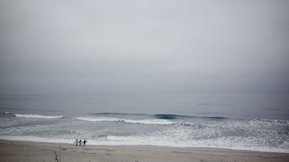 蓝色、灰色、沙子、大海、海岸、冲浪、水、波浪